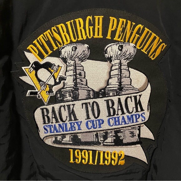 Vintage NHL Starter Pittsburgh Penguins Back to Back Stanley Cup Champs Jacket - Picture 5 of 14